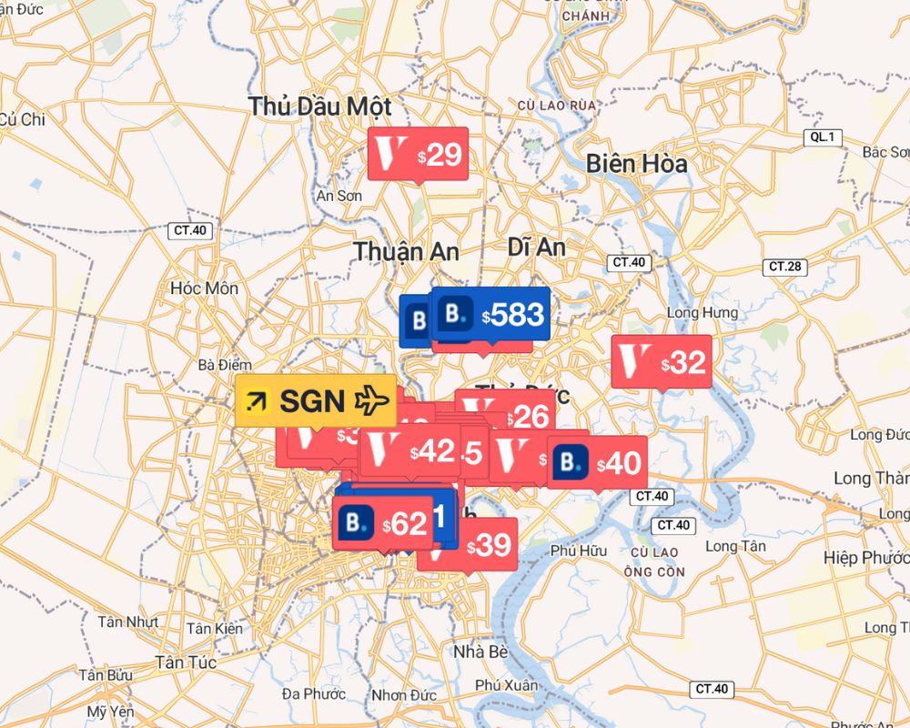Accommodations for Solo Female Travel in Ho Chi Minh Map